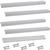 Aerzetix - C64313 - Set di 5 maniglie per mobili interasse 192mm - porte armadio cassetto decorazione interno arredamento cucina soggiorno assemblaggio - in alluminio - colore argento opaco