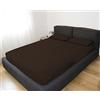 GEMITEX Completo letto Matrimoniale, Colore MARRONE, con Trattamento NO-STIRO, effetto Raso, in 100% Microfibra di poliestere. Composto da 2 lenzuola e 2 federe TINTA UNITA. Made in Italy
