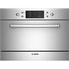 BOSCH SKE52M75EU Lavastoviglie Incasso Compatta altezza 45 cm Serie 6 - Acciaio inox - 6 Coperti - Nuova Classe F (A+) - AquaStop - Display digitale - Motore EcoSilence - 5 programmi - Partenza ritardata - Sensore di carico