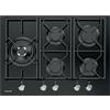 Foster 7043 632 - Piano cottura a gas Power Glass da 70 cm - 5 Fuochi - Griglie in ghisa - Dimensioni 70 x 51 cm - Incasso 56 x 48 cm - Vetroceramica Nero - Bordo Standard