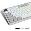 LQXQ Keycaps a Basso Profilo 144, PBT Keycaps 75 Percento Brillare Attraverso, Keycaps Dimensioni Complete per ANSI US 60% 65% 75% 80% 100% Cherry Gateron MX Switch tastiera meccanica, Grigio/Bianco