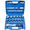 SW-Stahl 07624L Set di Chiavi a Bussola, 1/2 Pollici, 27 Pezzi | Kit cricchetto reversibile 72 denti, bussole esagonali 8-32 mm, acciaio cromo vanadio, valigetta inclusa
