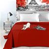 Byour3 - Copriletto in Cotone Misto ORGANICO Matrimoniale Letto Singolo Piazza e Mezza Coperta Pesante Lavabile Teli Arredo Multiuso Copritutto GrandFoulard Copridivano (Rosso, Singolo)