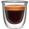 Bialetti Set 2 Bicchieri Double Wall Firenze, 80ml, Isolante Termico, Vetro Borosilicato