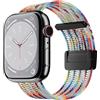 BolYel Cinturino Compatibile con Cinturini Apple Watch 38mm 40mm 41mm Donne Uomini, Nylon Braccialetto Traspirante Leggero Armband per iWatch Serie 9 8 7 6 5 4 3 2 1 SE, Arcobaleno