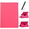 Artfeel Cover per Samsung Galaxy Tab 2 10.1 GT-P5100 P5110 P5113,Girevole 360 Gradi di Rotazione Supporto Custodia,Visualizzazione Multi-Angolo Sottile Leggero PU Pelle Flip Cover,Rosa Rossa