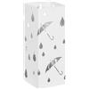 HOMCOM Portaombrelli in Metallo con 4 Ganci e Vaschetta Raccogligocce, 15.5x15.5x41cm, Bianco