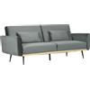 HOMCOM Divano Letto Clic Clac 3 Posti con Imbottitura Spessa e 2 Cuscini in Tessuto Vellutato Elegante 206x81x83 cm Grigio per Soggiorno|Aosom