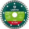 VERTO Disco diamantato Turbo 125 x 22,2 mm, segmento (H x W) 7,0 x 2,0 mm, consente un taglio efficace di elementi in cemento, cemento armato, granito, marmo, pietra, mattoni