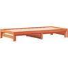 vidaXL Divano con Letto Estraibile Marrone Cera 90x190cm Massello Pino