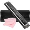 Tioamy Armonica a Bocca Harmonica Tremolo 24 Fori Harpe professionnelle Chiave di C Bocca organica diatonica con custodia per blues folk pop jazz per bambini adulti Studente regalo per principianti