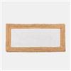 DEGHI Tappeto da interno 140x70 cm in cotone bianco con bordi in juta