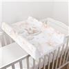 Baby Comfort Materassino per fasciatoio, base rigida, 70 x 50 cm, adatto per lettino da 120 x 60 cm, unisex, con cuneo, anti-rotolo, impermeabile, con bordi rialzati (coniglietto assonnato)