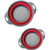Westmark Set di Scolapasta, 2 pezzi - pieghevole, 1x ciascuno Ø 22 cm e 18,5 cm - plastica, antracite/rosso, 212222E6
