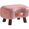 YMYNY Ottomano, Poggiapiedi, Piccolo Poggiapiedi Curvo con Manico, Sgabello per Divano, Adatto per Camera da Letto, Soggiorno, 40 × 28 × 23 CM Rosa HBD021P