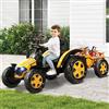 RELAX4LIFE 2 in 1 Trattore Elettrico con Rimorchio Rimovibile/Go Kart Elettrico, con Telecomando e Cinture a 2 Punti, Musica, Luci, Allarme, Carico di 30 kg,Per Bambini 3-8 Anni,151x68x70 m (Giallo)