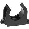 SOMA Clip per tubo in plastica, nero, 25 mm, confezione da 24 pezzi, morsetto a clip, clip per tubi, resistente ai raggi UV