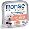 Monge Fresh SALMONE, cibo umido per cani (cibo per cani a base di salmone, di alta qualità, senza conservanti aggiunti, a basso contenuto di zucchero, gustoso cibo umido per cani, 100 g)