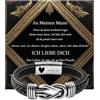 SHIEAGLELD Ti amo regali per gli uomini bracciale in pelle uomo regalo per il fidanzato regalo di anniversario per lui anniversario di matrimonio regali per gli uomini San Valentino