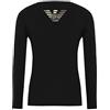 Emporio Armani Maglietta Uomo 111023 9A725, T-Shirt Manica Lunga, Girocollo (Nero/Logo Argento, S)