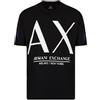Armani Exchange T-Shirt Uomo Maglietta 3LZTLF ZJ9AZ, Manica Corta, Girocollo (Nero, L)