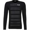 Emporio Armani T-Shirt Uomo EA7 6XPTD2 PJ20Z, Maniche Lunghe, Girocollo, Nero , M