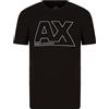 Armani Exchange T-Shirt Uomo Maglietta 6KZTFA ZJBVZ, Manica Corta, Girocollo (Nero, M)