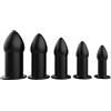 AMAZBEE Plug anale 5 set Butt Plug Plugs anale in silicone vibratore Plug anale dilatatore anale cavo Buttpluck anale Bondage Sex Toy Kit per le donne, coppie, uomini (5 pcs-Black)