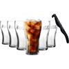 sicilia bedda - Set 6 Bicchieri compatibili per Coca-Cola - 330 ml - Trasparenti - Con Apribottiglia