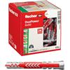 Fischer 100 Tasselli Lunghi Duopower 6x50 mm Universali per il Fissaggio di Mensole, Pensili, Staffe Porta Tv su Muro e Forati, 538250