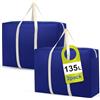 BoloShine 135Lx2 Grande Buste per Indumenti, Sacchetti Vestiti Viaggio con Cerniera, Borsa Spesa Impermeabile Laundry Bag, Sacca Sportiva Porta Abiti da Viaggio Organizer per Scarpe Biancheria (Blu)