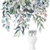 GORGECRAFT 2 foglio di Piante Verdi Foglie Fiori Adesivi Coperchio Sedile WC Decalcomania Autoadesiva Rimovibile Adesivo Da Parete Floreale per Bagno Copriwater Impermeabile Adesivo Decorativo