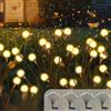 Caldarax 4 Pezzi Luci Solari Giardino Esterno, 10 LED Lucciole Luci Solari da Giardino, IP65 Impermeabile, Lampade Solare Lucciole Decorazione per Terrazza Percorso Prato Balcone Paesag(Bianco Caldo)