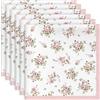 Arquiel Tovaglioli Fiori Rosa Set di 6, Tovaglioli di Stoffa 100% Cotone Riutilizzabili Morbido Tovaglioli da Tavola Perfetto per Feste, Casa, Cucina, Caffè, Ristoranti, Matrimoni(45×45cm)
