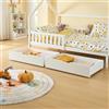 [en.casa] Set di 2 Cassetti Sottoletto Contenitori a 4 Rotelle Cassetti Biancheria da Letto Cassettoni da Stoccaggio Salvaspazio 97,5 x 62 x 22 cm Bianco