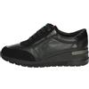 CINZIA SOFT, Sneaker Donna con Cerniera in Pelle Nero, Zeppa Bassa 4 cm, Plantare Estraibile, 15966