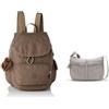 Kipling City Pack S, Zaino Donna, Marrone (True Beige True Beige), Taglia unica IZELLAH, Borse a Tracolla, Donna, Grigio, Taglia unica