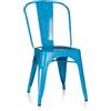 HJH Office 645024 Bistrot VANTAGGIO COMFORT da Bar Impilabile in Metallo, Pranzo Design Industriale, Azzurro