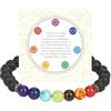 SHIEAGLELD Bracciale Yoga 7 Chakra, pietre curative reali, bracciali in pietra lavica, gioielli fatti a mano con pietre naturali di quarzo, terapia energetica Reiki di guarigione per donne uomini