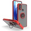 SEAHAI Cover per Motorola Moto E20 / Moto E30 / Moto E40, Glassato Traslucido Dura PC Protettiva Custodia Silicone TPU Bumper Antiurto AntiGraffio Case con 360° Anello Supporto, Rosso