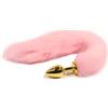 AMAZBEE Plug anale con coda di volpe coppie erotiche butt plug anale in metallo butt plug bondage SM sex toy stimolatore anale per donne Cospaly punta conica (Pink-L)