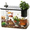 Generico Acquario da tavolo Generico | Acquario decorativo per pesci d'acqua dolce e tartarughe, 34.47 litri, PET, Nero, Vista a 360 gradi, Minimalista e moderno