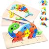 HOVIBU 4 Pezzi Animali Giochi Montessori Bambini, Puzzle in Legno Bambini per 1 2 3 4 Anni, 3D Legno Giocattoli Bambini, Gioco Educativo Regali per Ragazzi Ragazze for 1-4 Anni