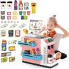 deAO 2 in 1 Supermercato e Macchina da Caffè per Bambini, Giocattoli del Registratore di Cassa Scanner, Supermercato Giocattolo per Bambini, Luci e Suoni, Giochi di Ruolo Regalo per Bambina, Rosa