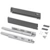 Emuca - Kit cassetto per cucina o bagno con regolazione 3D, altezza 83 mm, profondità 450 mm, 40 Kg, chiusura soft, pannelli no inclusi, Acciaio, grigio antracita