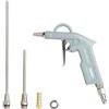 ABAC Pistola di Soffiaggio ad Aria Compressa G-502 PLUS, con Ugelli Multipli (25, 100 e 200 mm) per varie applicazioni, raccordo universale e raccordo a resca, Pressione Max 8 Bar, Alluminio