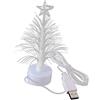 Beaupretty Piccolo Albero di Natale Bianco Albero in Fibra Ottica Decorazione Dellauto Albero di Natale Artificiale Albero di Natale USB Albero di Natale a LED in Bambino Portatile con Luci