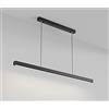 Generic Lampadario LED dimmerabile con Telecomando, lampade a Sospensione Moderne e minimaliste Illuminazione a Sospensione sospesa a Striscia Lunga Nera contemporanea per Isola Cucina Sala da Pranzo Lampada