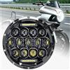 DREAMIZER 7 pollici Faro Led Moto Omologato con DRL Bianco Angel Eye Indicatore Ambra Compatibile con Harley Road King Street Glide Softail Electra Glide Cafe Racer J-eep Wrangler JK TJ