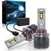 Sycreek Lampadina HIR2 9012 LED, 35000LM 6000K Bianco Freddo 700% di Luminosità Super Luminoso 360° Angolo del Fascio Regolabile Led Hir2 Kit di Conversione per Auto Anti-Errore, 2 Pezzi
